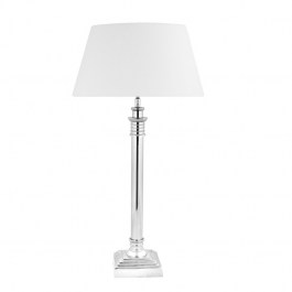 Srebrna lampa na stolik w stylu glamour ASTI